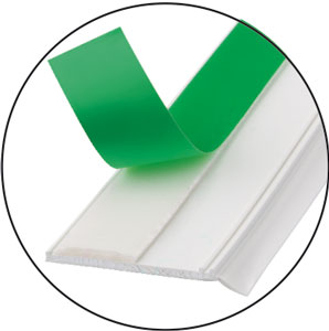 greenteQ PVC-Flachleisten mit abgerundeten Ecken, Schaumklebeband und Weichlippe Produktbild BIGDET L