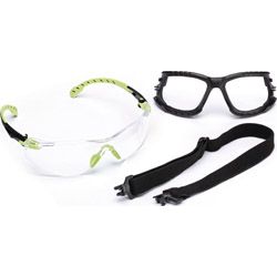 3M Schutzbrille Solus 1000-Set EN Bügel grün, Scheibe klar Polycarbonat Produktbild