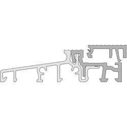 Türschwelle TS57622-24 FL 76 mm ohne Wärmebrücke EV1/grau mit Schutzfolie, Füllleiste innen lose Produktbild