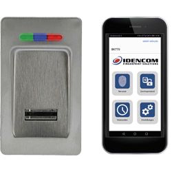 BioKey® Mini X Fingerprint, Bluetooth und App zur Verwaltung, Blackbox mit 1 Relais, für GU A-Öffner (Schüco) Motorschloss, Edelstahl Frontblende (35x Produktbild