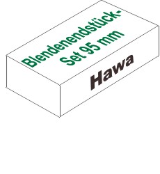 Blendenendstück-Set  Hawa Junior, rechts, 95 mm, eloxiert Produktbild