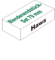 Blendenendstück-Set Hawa Junior 80/100 Z, links, 79 mm, Aluminium, eloxiert Produktbild
