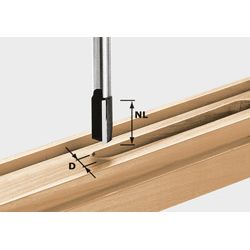 FESTOOL Nutfräser HW S12, mit bestückter Grundschneide, Schaft 12 mm Produktbild