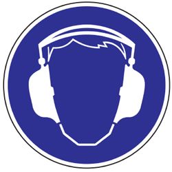 Gebotszeichen *Gehörschutz tragen* blau-weiß Produktbild