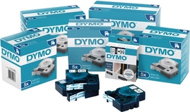 Schriftband Bandbreite 12 mm Bandlänge 7 m DYMO  Standard schwarz auf weiß Produktbild