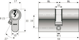 Profil-Doppelzylinder mit Gefahrenfunktion als Servicezylinder Produktbild BIGSKZ L