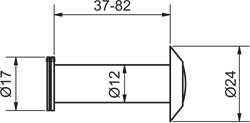BÄCKER Türspion 12 mm mit Verdeckklappe Türstärke 37-82mm Produktbild BIGSKZ L